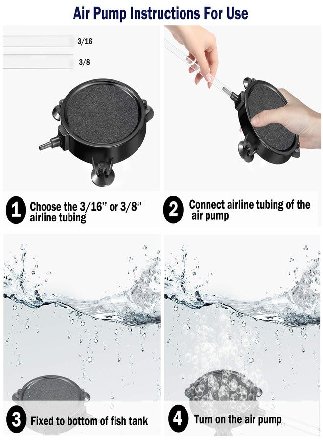 HOCTRAKA 4 Pieces 4 Inch Air Stone Disc Bubbler Diffuser with 12 Pieces Suction Cups for Aquarium Hydroponics Fish Tank Air Pump Round Aquarium Air Stone Kit - Image 5